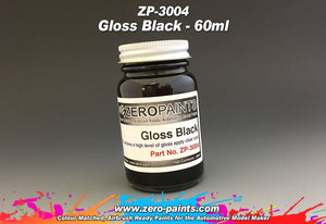 Peinture noire brillante Zero Paints ZP-3004 60 ml