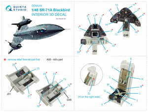 Intérieur imprimé en 3D et coloré sur papier décalcomanie Quinta Studio QD48244 SR-71A (Revell) 1/48 – immagine 15