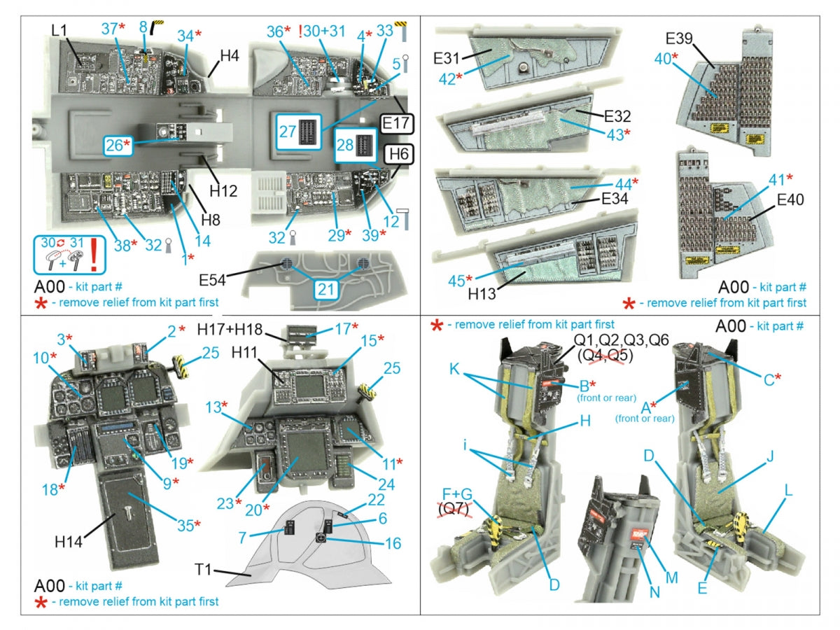Intérieur imprimé en 3D et coloré sur papier décalcomanie Quinta Studio QD48405 F-14D (Hobby Boss) 1/48  – image 2