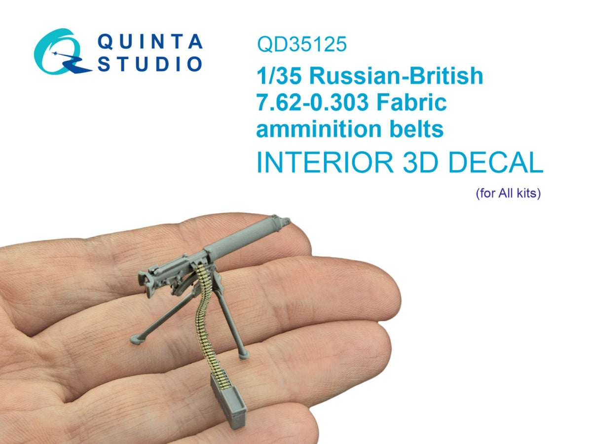Quinta Studio QD35125 Bandes de munitions en tissu russo-britanniques 7,62-0,303 (Tous les kits) 1/35