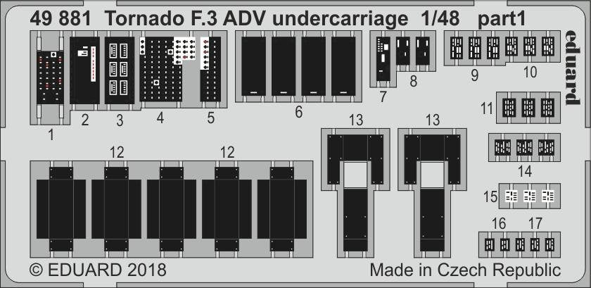 Train d&amp;#39;atterrissage Eduard 49881 Tornado F.3 ADV REVELL 1/48