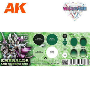 AK Interactive AK1078 Coffret de couleurs pour jeu de guerre. Émeraudes et gemmes vertes 4 x 17 ml – image 2