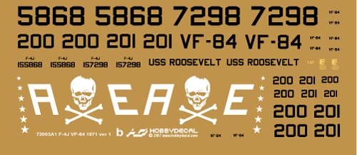 HobbyDecal AL72003V1 F-4J VF-84 Jolly Rogers Fin 1971 1/72 – immagine 3