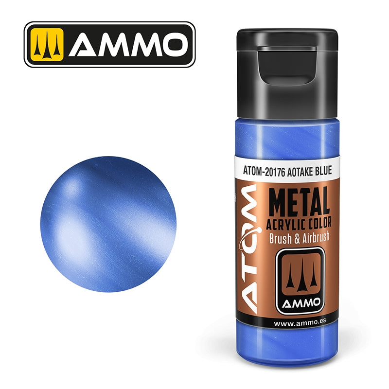 AMMO de Mig Jimenez 20176 ATOM METALLIC Bleu Aotake 20ml