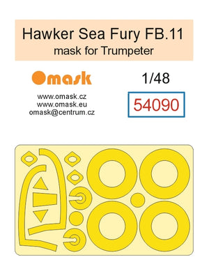Omask 54090 Hawker Sea Fury FB.11 Mask (for Trumpeter) yellow masking tape 1/48