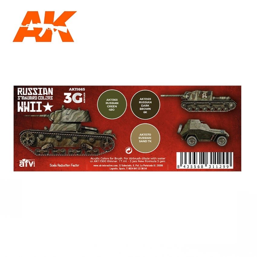 AK Interactive AK11665 3G Couleurs standard russes de la Seconde Guerre mondiale 3 x 17 ml – Bild 2