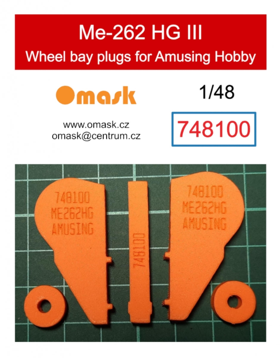 Omask 748100 Bouchons de puits de train d&amp;#39;atterrissage Me262 HG III (pour Amusing Hobby) 1/48