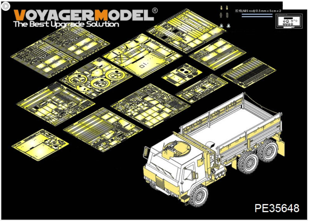Maquette Voyager PE35648 M1083 FMTV américain moderne [Caisson blindé] de base (pour TRUMPETER 01008) 1/35