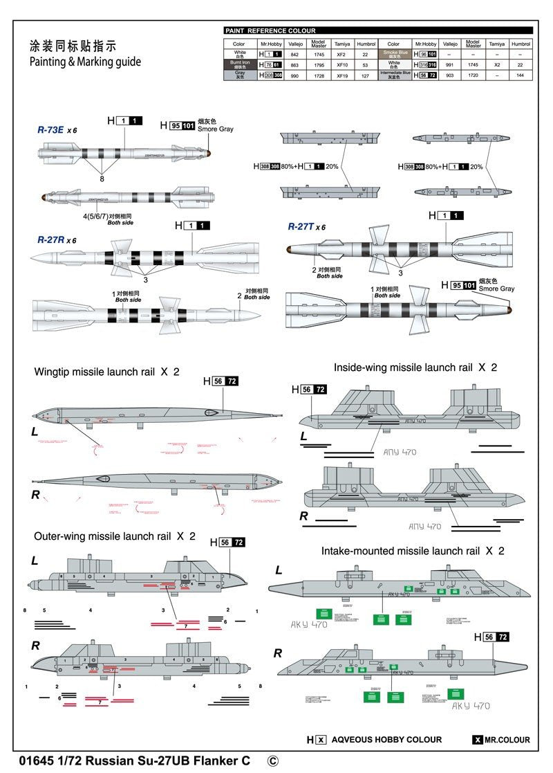 Trumpeter 01645 Chasseur russe Su-27UB Flanker C (1/72) – image 5