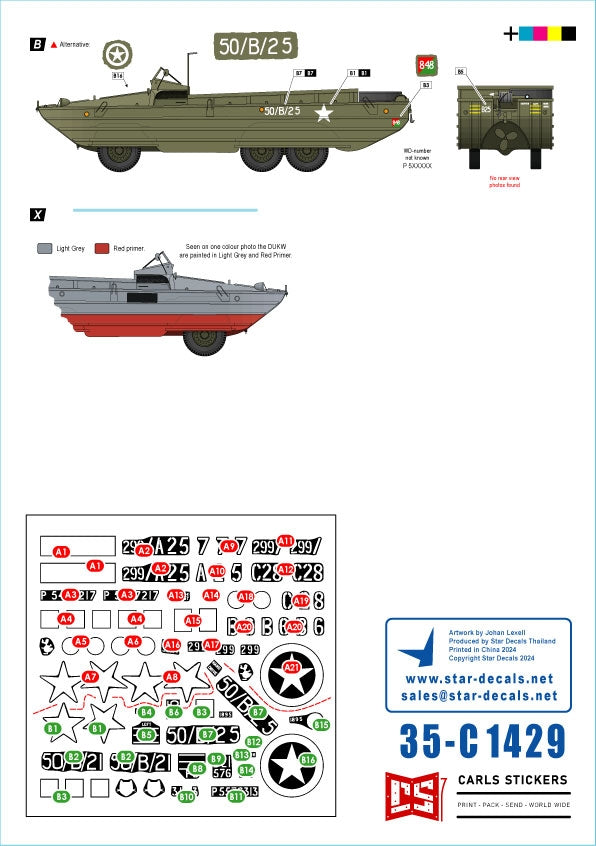 Star Decals 35-C1429 DUKW du Jour J. Amphibiens britanniques n° 1. 50e compagnie (GT) et 299e compagnie (GT) RASC. 1/35 – immagine 2