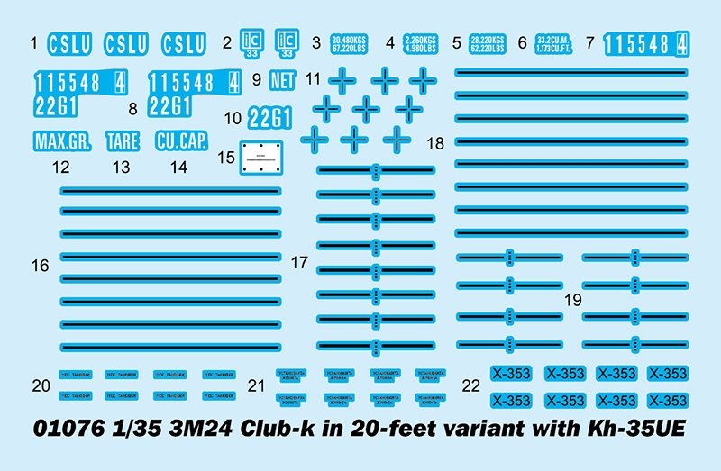 Trumpeter 01076 3M54 Club-k en version 20 pieds avec Kh-35UE 1/35 – immagine 4