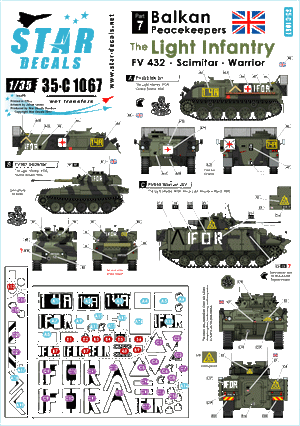 Star Decals 35-C1067 Infanterie légère. IFOR Bosnie. FV432, Scimitar et Warrior ISV 1/35