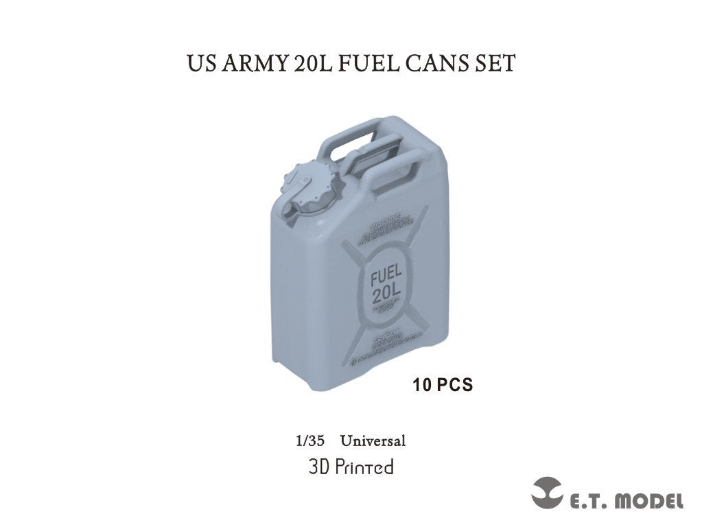 Ensemble de bidons de carburant de 20 litres de l'armée américaine ET Model P35-240 (impression 3D) à l'échelle 1/35