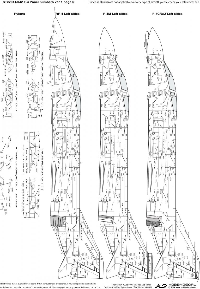HobbyDecal ST48042V1 F-4 Panel numbers White stencil font ver 1 1/48 – zdjęcie 7