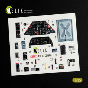 KELIK K35021 AH-1G COBRA - Décalcomanies 3D pour intérieur de maquette ICM au 1/35 – immagine 2