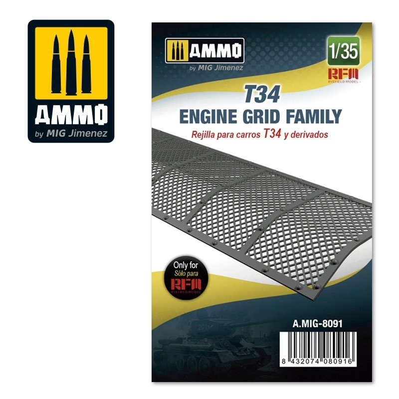 Munitions pour la famille de moteurs T34 du MiG 8091, échelle 1/35