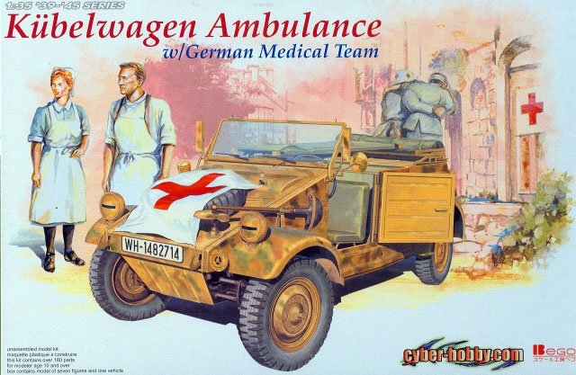 Ambulance Dragon 6336 Kubelwagen avec équipe médicale allemande