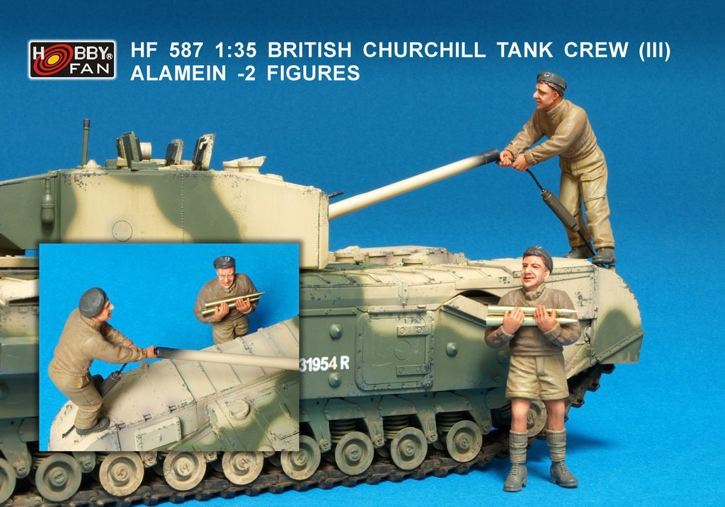 Hobby Fan HF587 ÉQUIPAGE DE CHAR BRITANNIQUE CHURCHILL (III) ALAMEIN - 2 FIGURINES