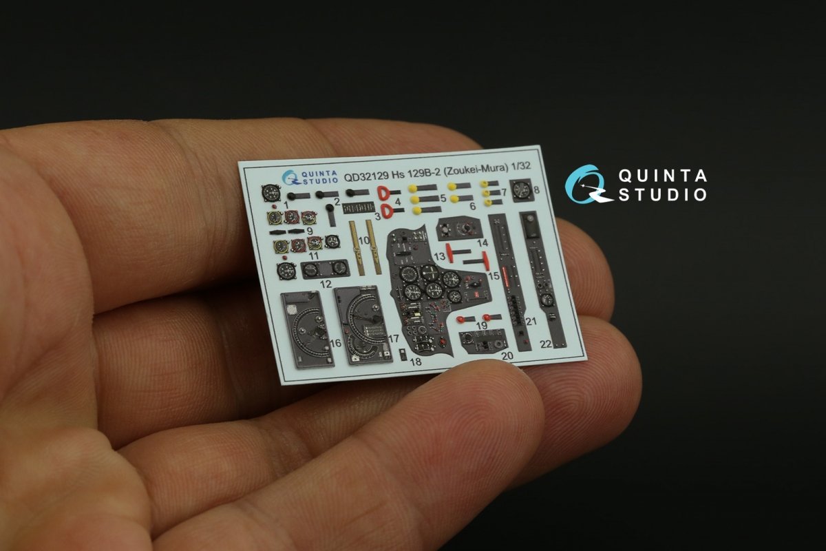 Intérieur imprimé en 3D et coloré sur papier décalcomanie Quinta Studio QD32129 Hs 129B-2 (Zoukei-Mura) 1/32 – immagine 8
