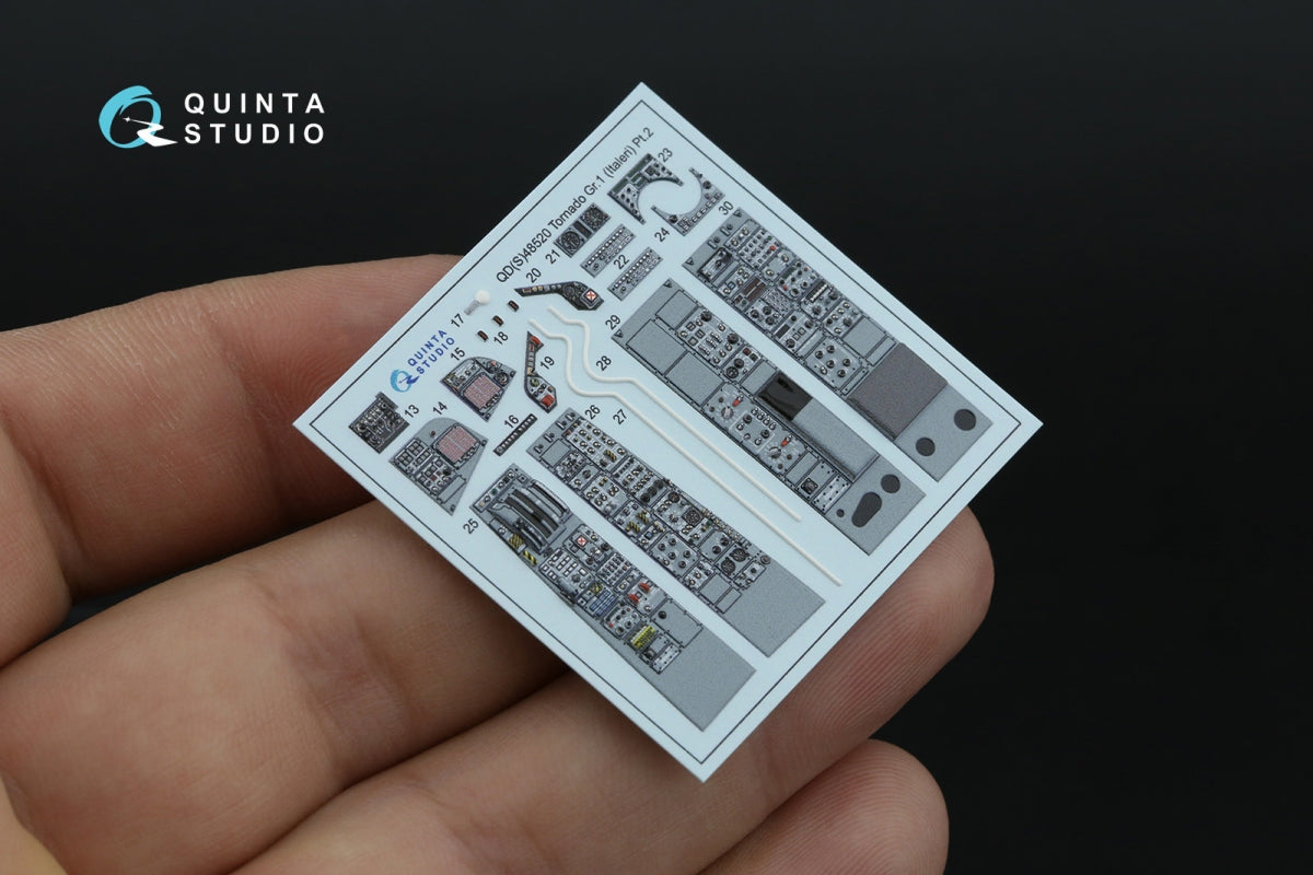 Quinta Studio QDS+48520 Tornado Gr.1 Intérieur coloré imprimé en 3D sur papier décalcomanie (Italeri) (petite version) (avec pièces en résine imprimées en 3D) 1/48 – image 4
