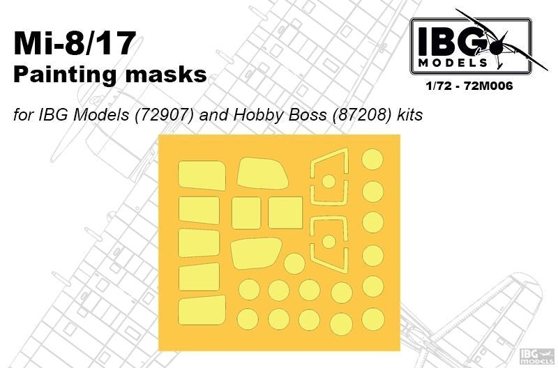 Masques de peinture IBG 72M006 Mi-17 (pour les kits IBG 72907 et Hobby Boss 87208) 1/72