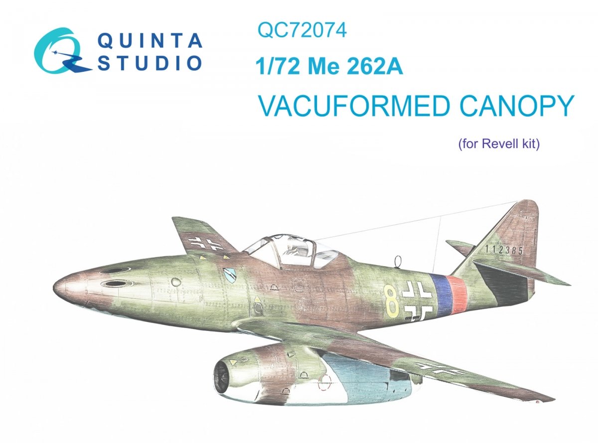 Quinta Studio QC72074 Me-262A verrière transparente sous vide (Revell) 1/72