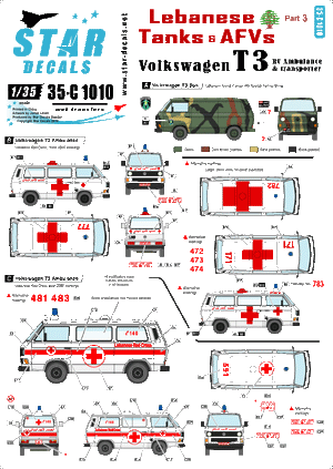 Star Decals 35-C1010 Chars et véhicules blindés libanais 3 1/35
