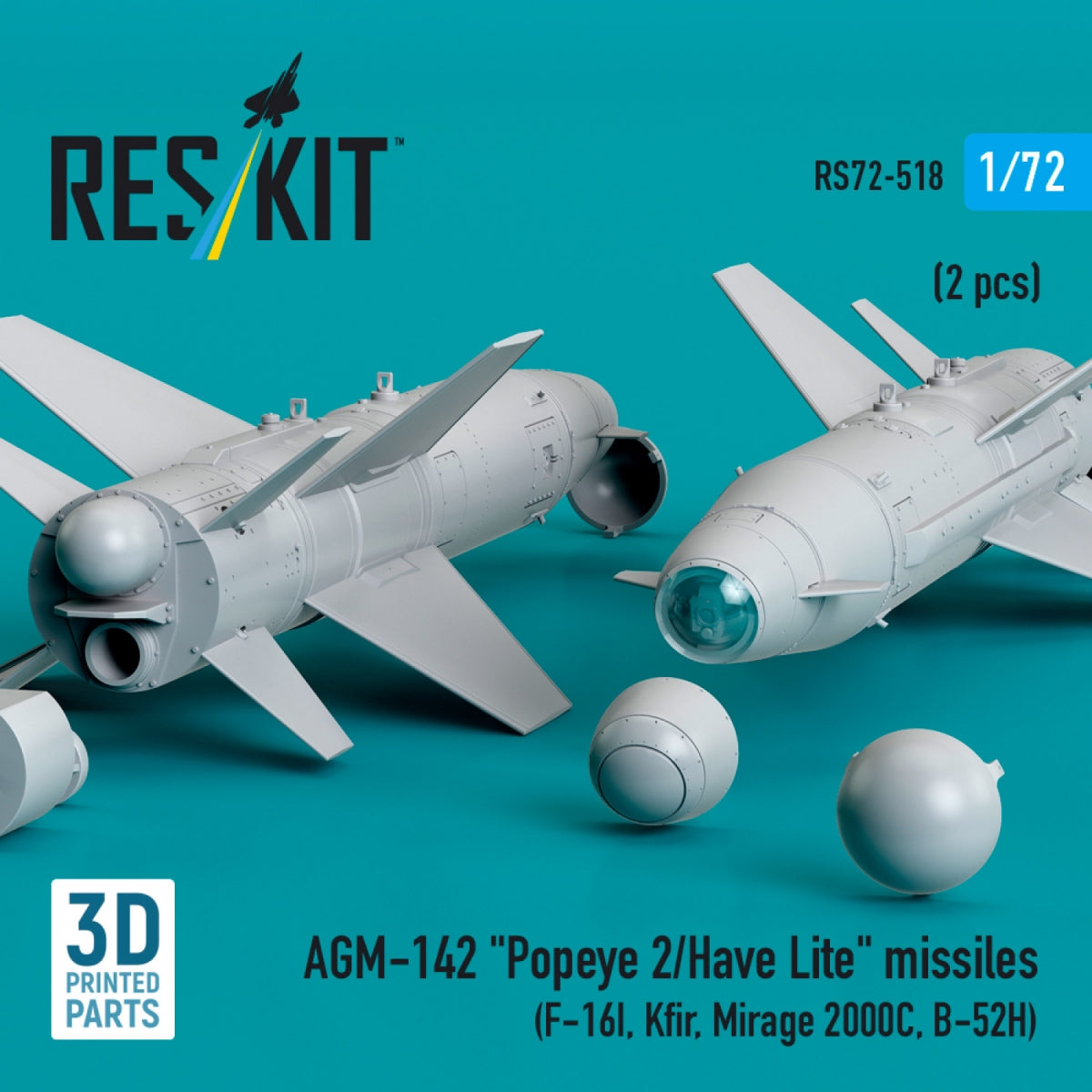 Missiles RESKIT RS72-0518 AGM-142 « Popeye 2/Have Lite » (2 pièces) (Impression 3D) 1/72 – immagine 2