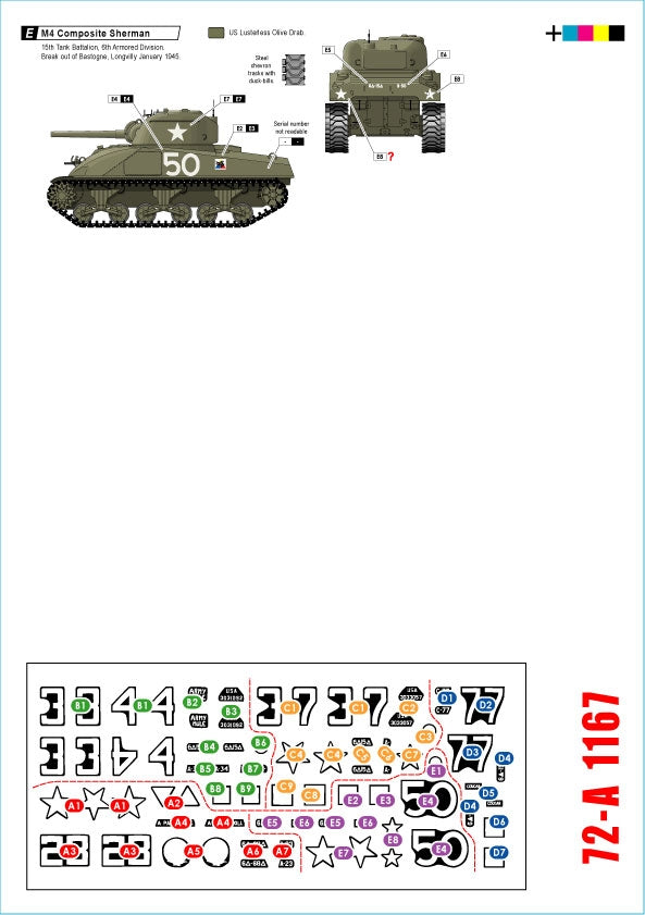 Star Decals 72-A1167 US 6th Armored Division 1. The Super-Sixth in Europe 1944-45. Sherman Mix 1/72 – zdjęcie 2