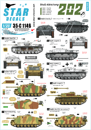 Star Decals 35-C1146 StuG-Abt. 202 1/35
