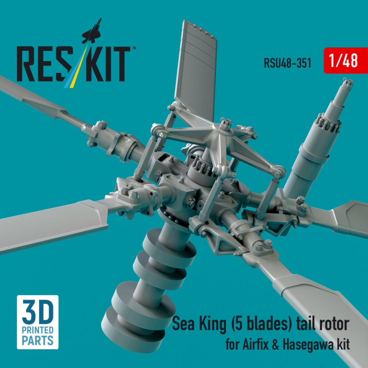 RESKIT RSU48-0351 Sea King (5 pales) rotor de queue pour maquettes Airfix et Hasegawa (impression 3D) 1/48 – image 2