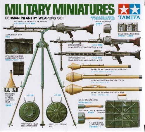 Tamiya 35111 Ensemble d'armes d'infanterie allemande (1/35)