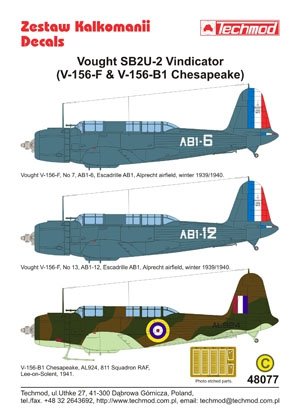 Techmod 48077 - Vought SB2U-2 Vindicator (V-156 Chesapeake) 1/48 – zdjęcie 2