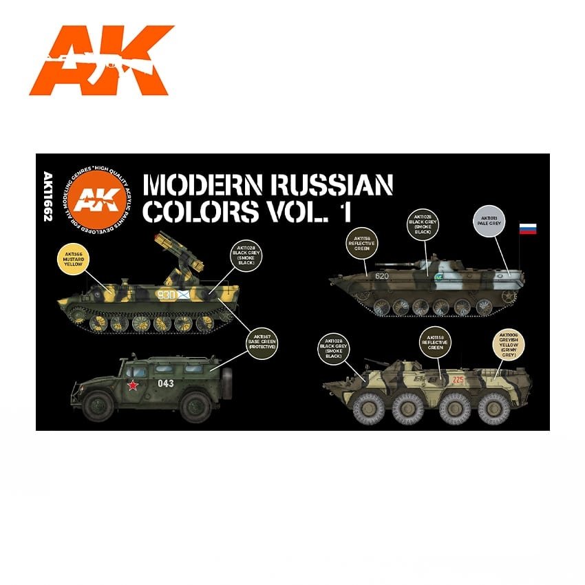 AK Interactive AK11662 3G COULEURS RUSSES MODERNES VOL. 1 6 x 17 ml – immagine 2