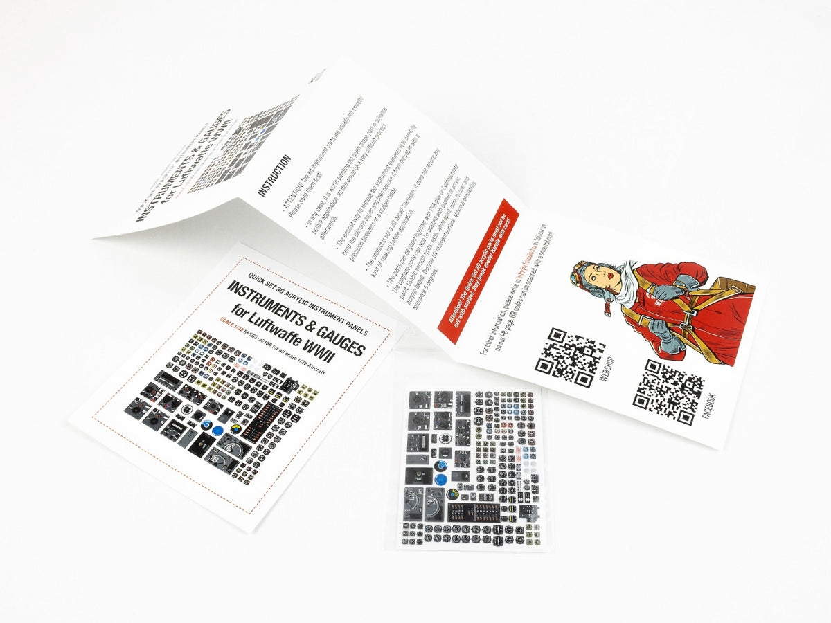 Ensemble d&amp;#39;instruments et de jauges Red Fox Studio QS-32186 pour la Luftwaffe Seconde Guerre mondiale, échelle 1/32 – image 3