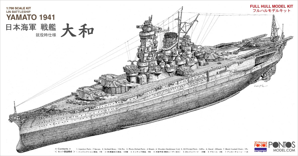 Pontos 70003R1 Cuirassé IJN Yamato 1941 1/700
