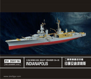 Pièces de super détail Flyhawk FH350116 pour le croiseur lourd USS Indianapolis CA-35 de la Seconde Guerre mondiale, compatible avec la maquette Academy 14107 au 1/350.