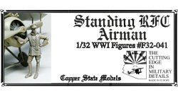 Maquette Copper State Models F32-041 Aviateur RFC debout, échelle 1/32