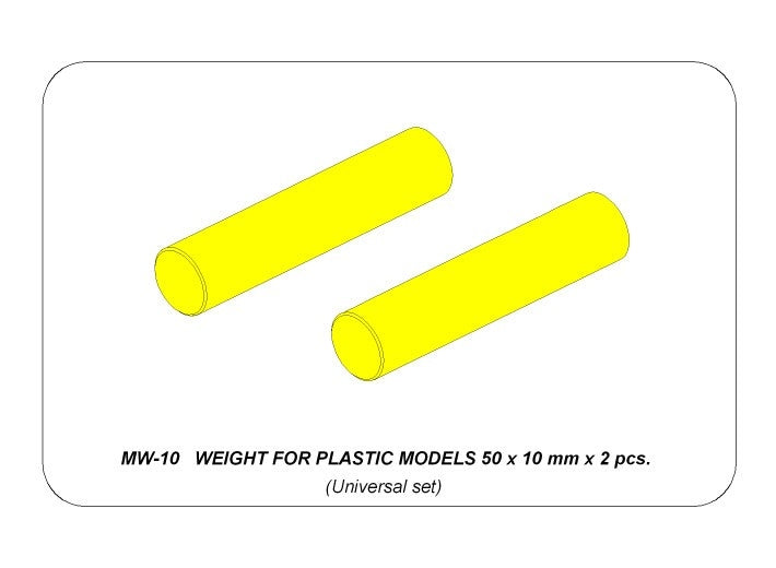 Aber MW-10 WEIGHT FOR PLASTIC MODELS 50 x 10 mm x 2 pcs.