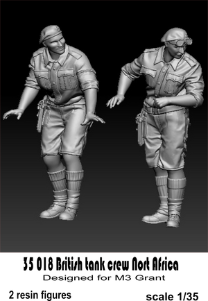 Glowel Miniatures 35018 Équipage de char britannique Afrique du Nord 1/35