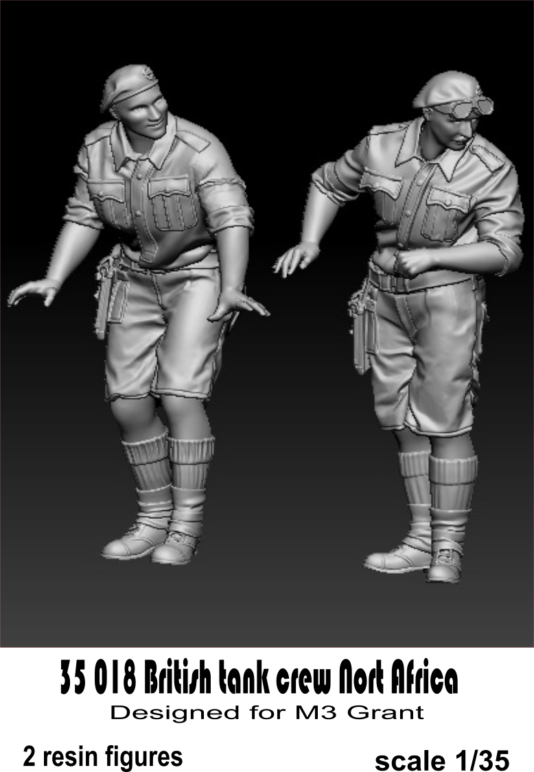 Glowel Miniatures 35018 Équipage de char britannique Afrique du Nord 1/35