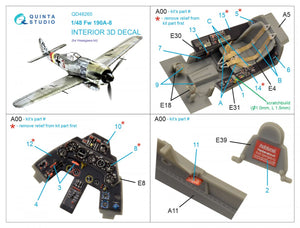 Intérieur imprimé en 3D et coloré sur papier décalcomanie Quinta Studio QD48265 Fw 190A-8 (Hasegawa) 1/48 – immagine 2