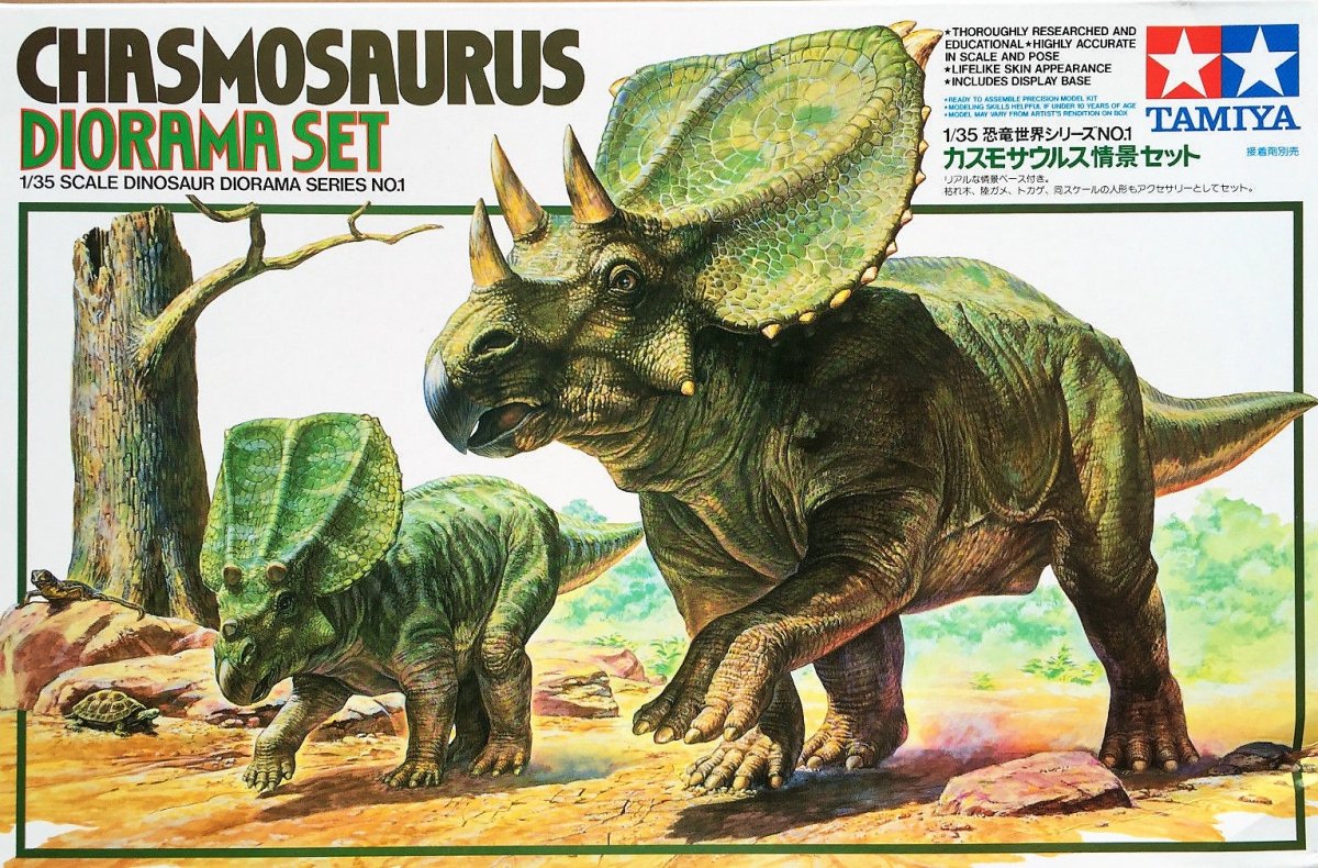 Ensemble de diorama Tamiya 60101 Chasmosaurus