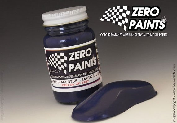 Peinture bleu foncé Brabham BT55 de Zero Paints ZP-1187, 60 ml