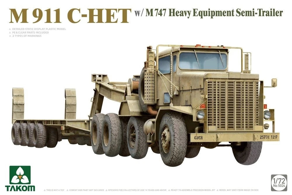 Takom 5024 M911 C-HET avec semi-remorque pour engins lourds M747, échelle 1/72
