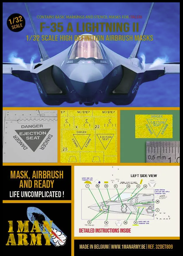 Maquette 1 Man Army 32DET809 F-35 A Lightning II (Italeri) 1/32