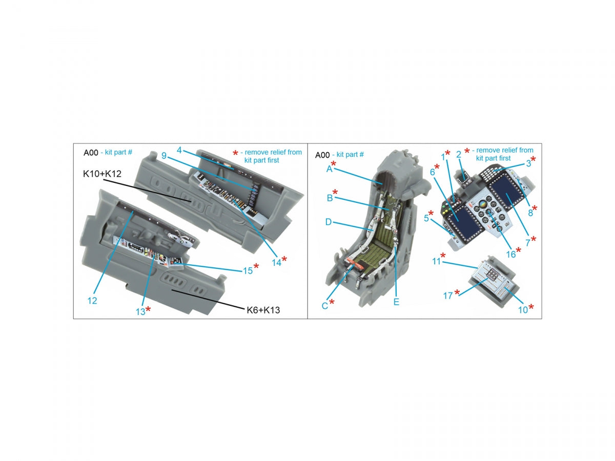 Intérieur imprimé en 3D et coloré sur papier décalcomanie Quinta Studio QD72161 MiG-29SMT (GWH) 1/72 – image 2