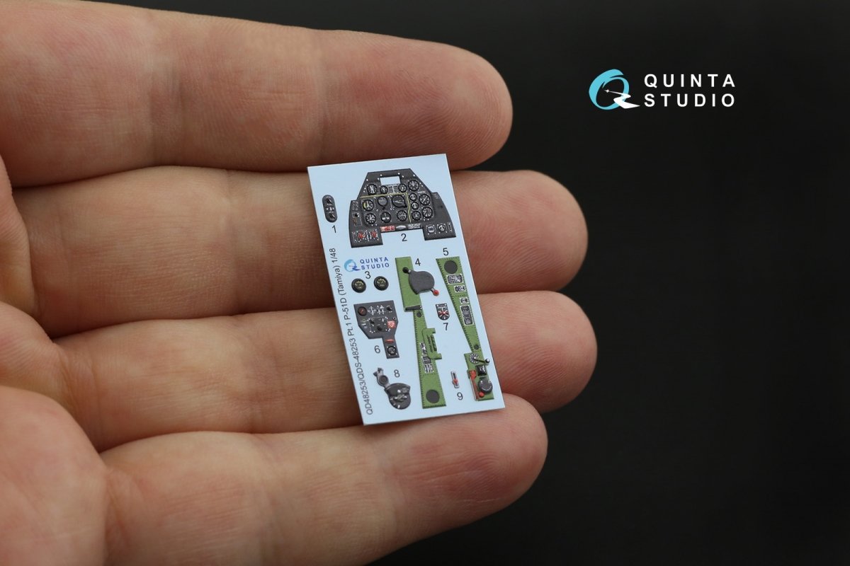 Intérieur imprimé en 3D et coloré sur papier décalcomanie Quinta Studio QDS-48253 P-51D (Tamiya) (petite version) 1/48 – image 7