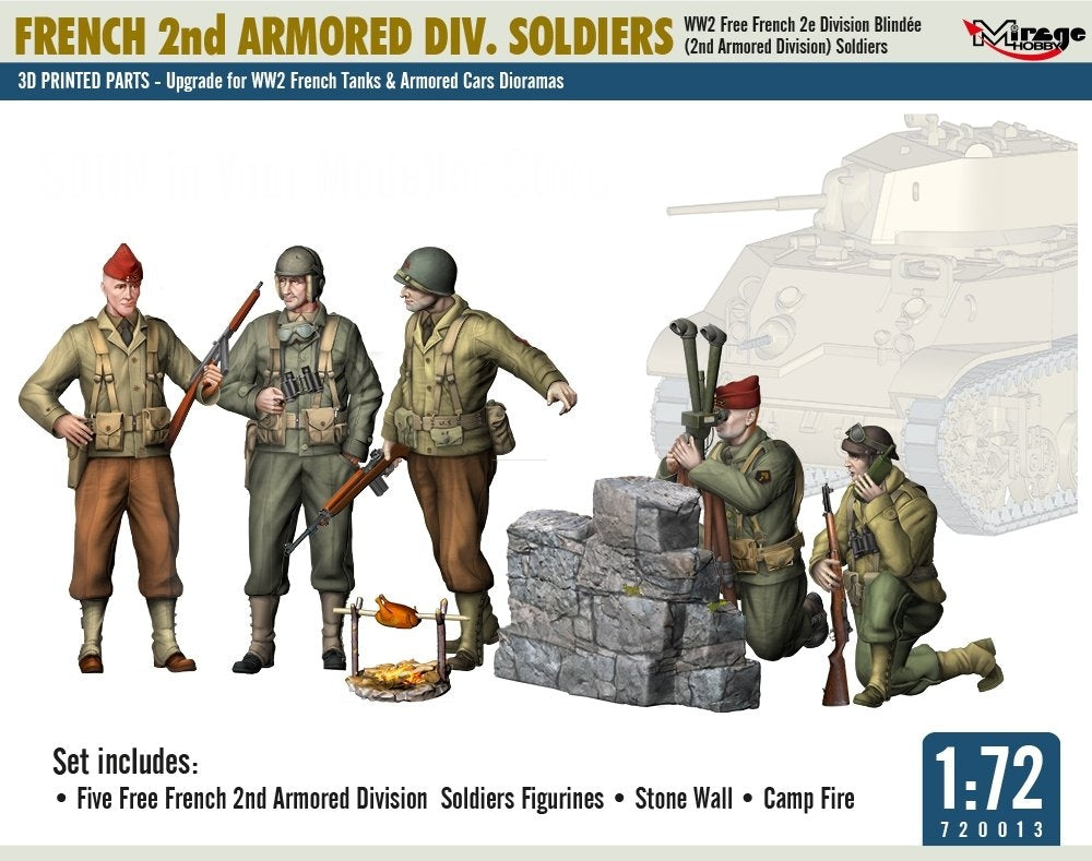 Mirage Hobby 720013 Soldats de la 2e Division Blindée française (Seconde Guerre mondiale) - Figurines au 1/72 – image 2