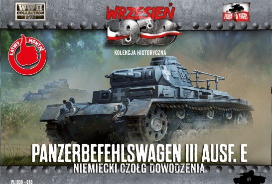 Premier à combattre PL063 1939 Panzerbefehlswagen III Ausf.E Char de commandement allemand 1/72